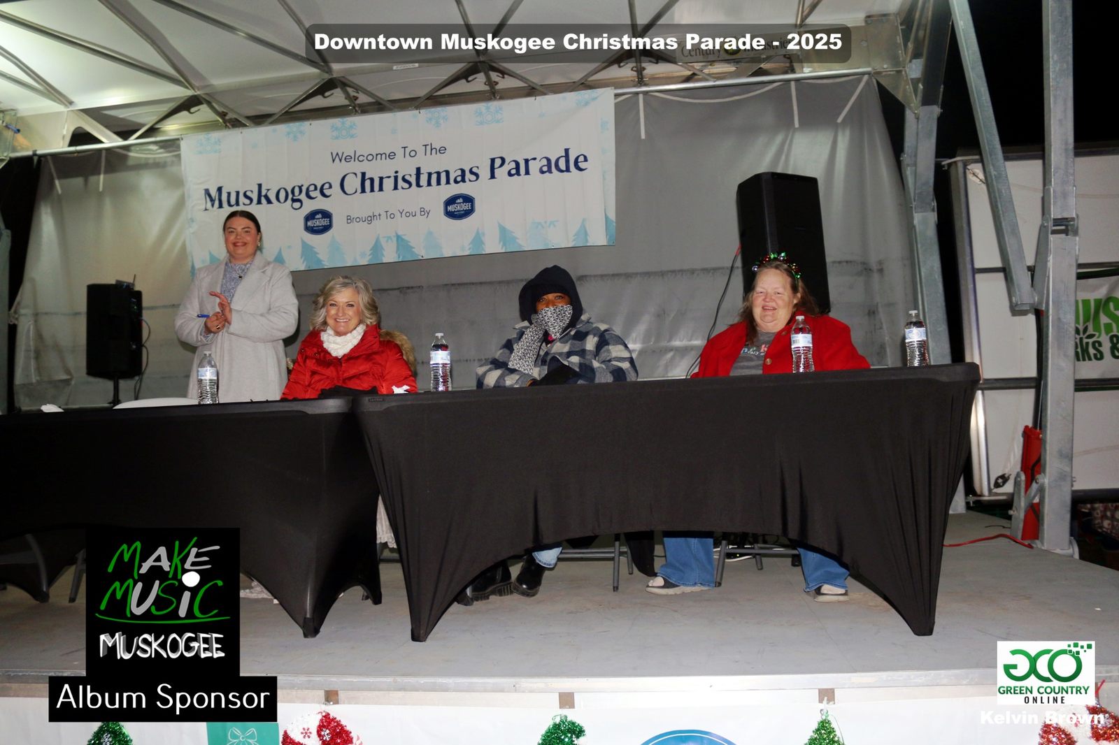 Holiday parade lights at the 2025 Muskogee Christmas Parade