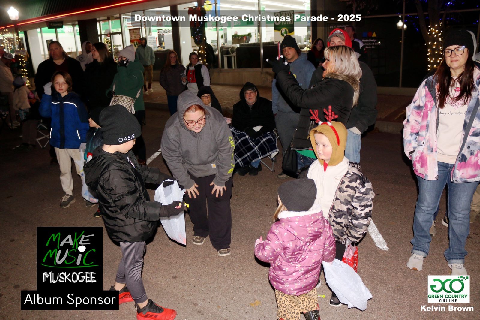Community gathered for the parade at the 2025 Muskogee Christmas Parade