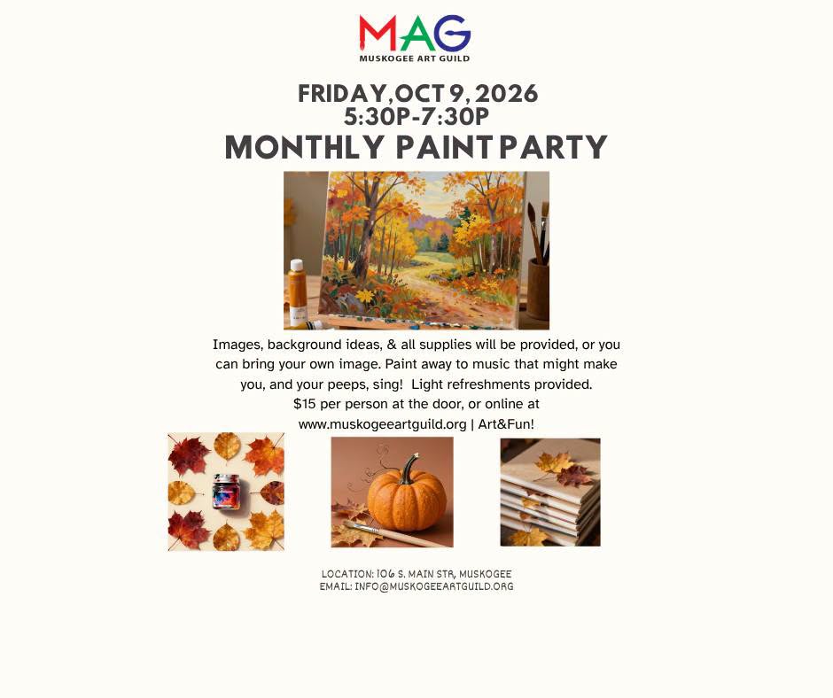 MAG Monthly Paint Party Autumn flyer