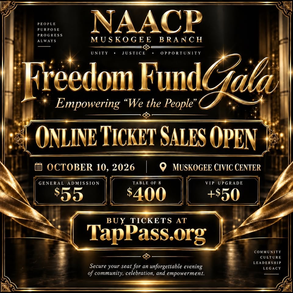 Muskogee NAACP Freedom Fund Gala flyer