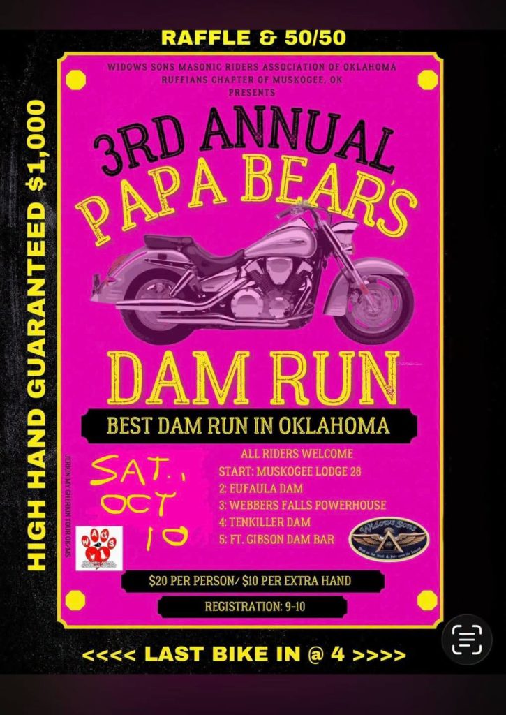 3rd Annual Papa Bear's Dam Run flyer, Saturday, October 10, 2026