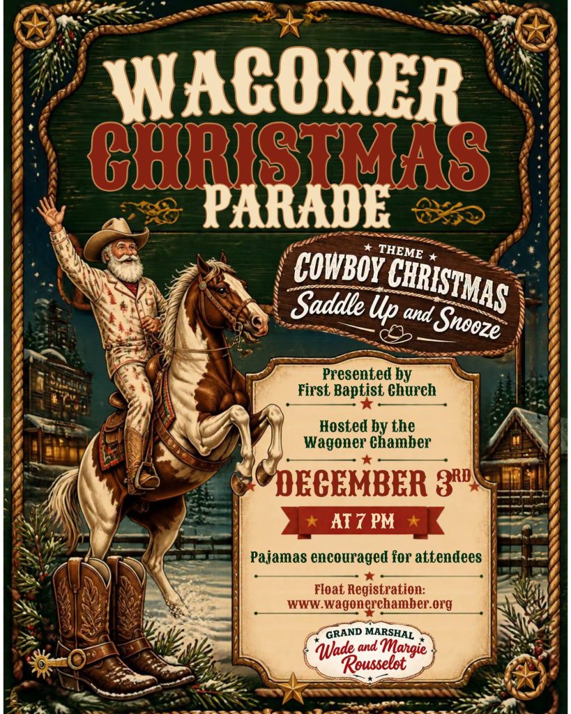 Wagoner Christmas Parade: "Cowboy Christmas: Saddle Up & Snooze!" flyer